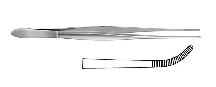 CUSHING Пінцет анатомічний; зігнутий; із зубчиками; 17,5см; ширина бранш 1,8+/-0,2. Tontarra Medizintechnik GmbH